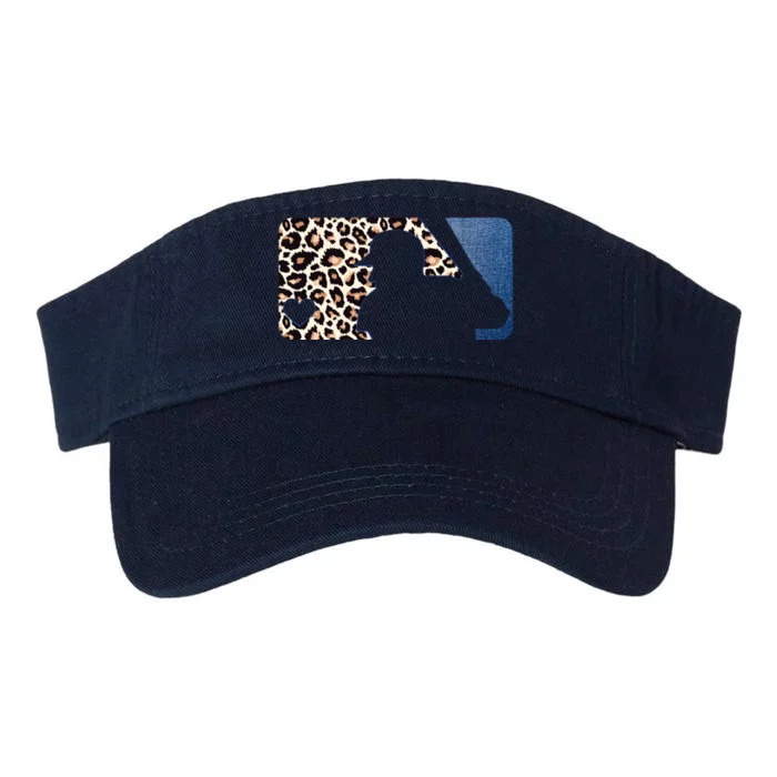 Cute Leopard Blue Jean Print Baseball Logo Valucap Bio-Washed Visor