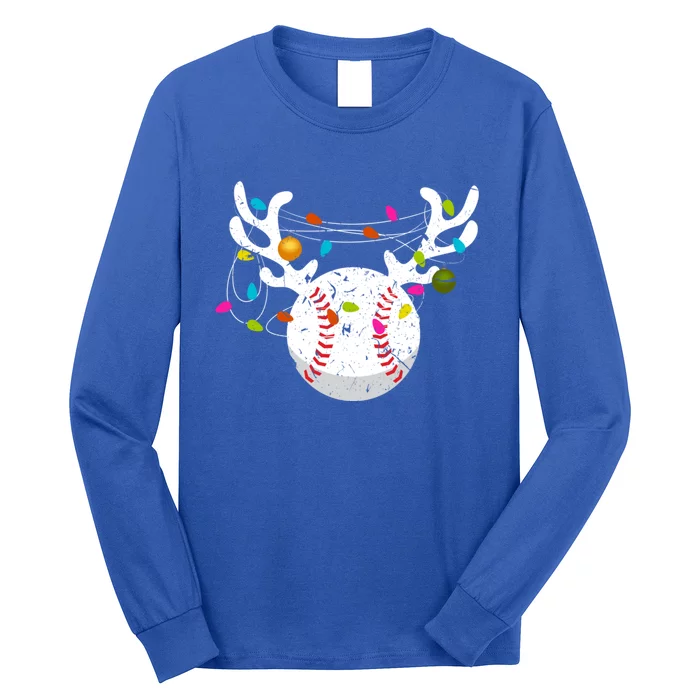 Christmas Lights Baseball Ball Funny Xmas Great Gift Long Sleeve Shirt