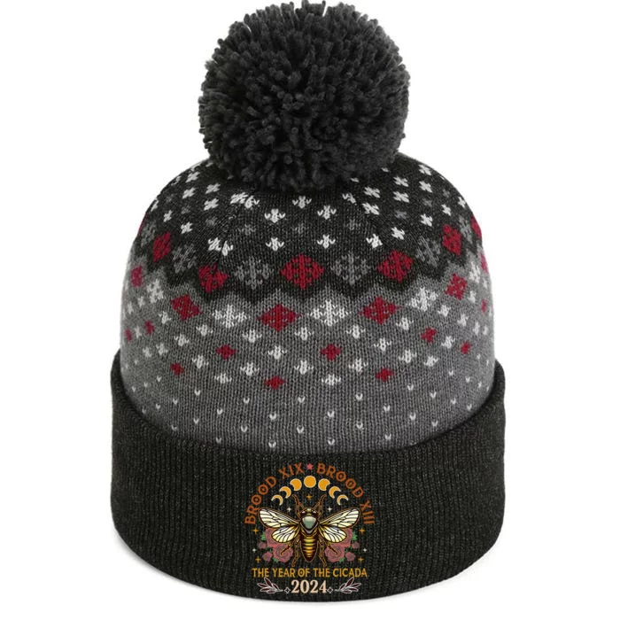 Cicada Lover Brood Xix Brood Xiii Year Of The Cicada 2024 The Baniff Cuffed Pom Beanie