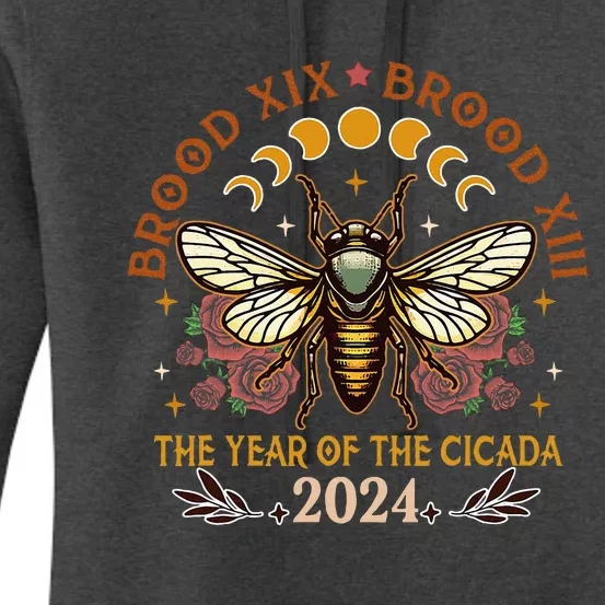 Cicada Lover Brood Xix Brood Xiii Year Of The Cicada 2024 Women's Pullover Hoodie