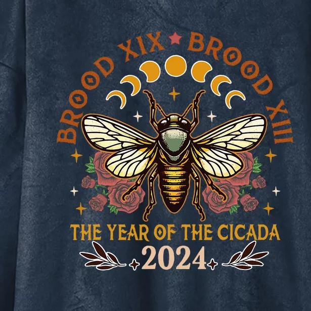 Cicada Lover Brood Xix Brood Xiii Year Of The Cicada 2024 Hooded Wearable Blanket