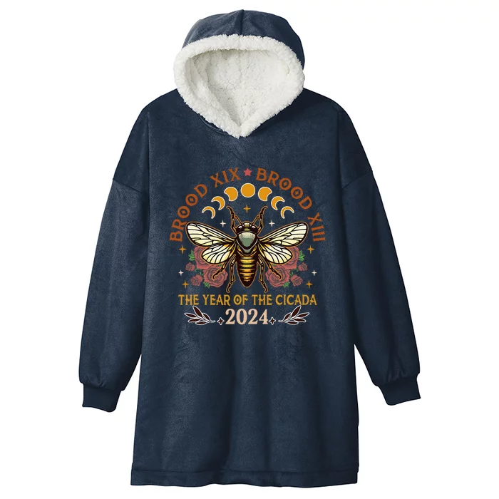 Cicada Lover Brood Xix Brood Xiii Year Of The Cicada 2024 Hooded Wearable Blanket