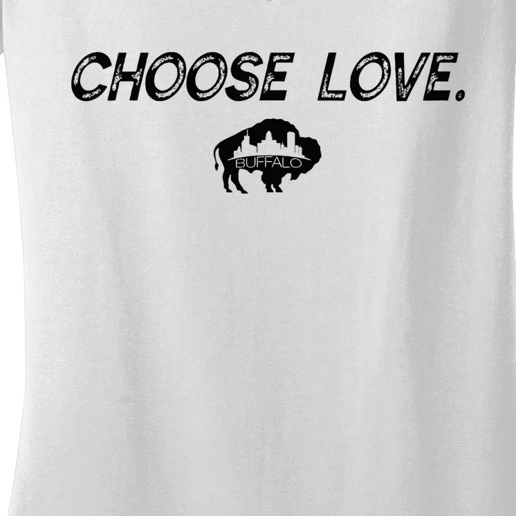 Choose Love Buffalo Stop Hate End Racism Choose Love Buffalo Women's V-Neck T-Shirt