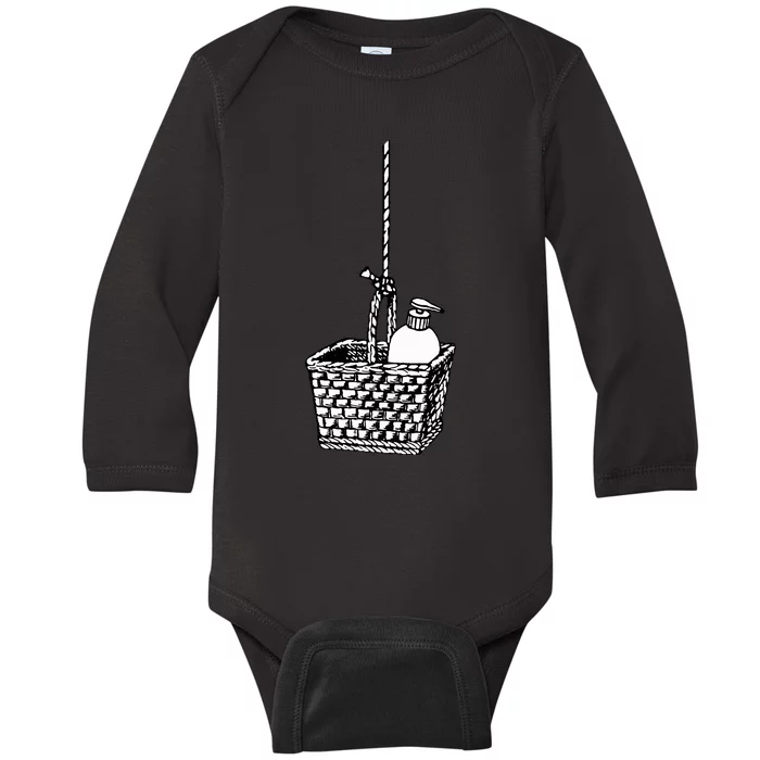 Creepy Lotion Basket True Crime Serial Killer Horror Movie Baby Long Sleeve Bodysuit