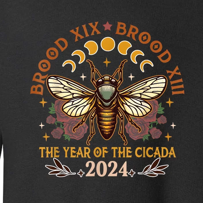 Cicada Lover Brood Xix Brood Xiii Year Of The Cicada 2024 Toddler Sweatshirt