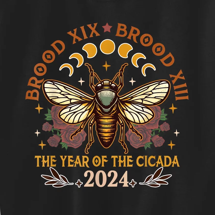 Cicada Lover Brood Xix Brood Xiii Year Of The Cicada 2024 Kids Sweatshirt