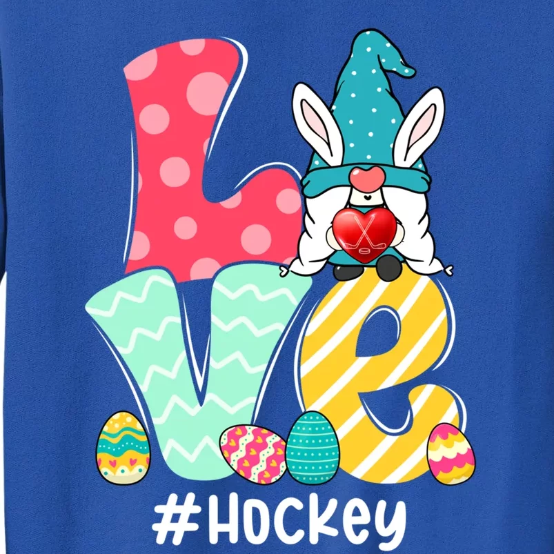 Cute Love Bunny Gnome Hockey Eggs Hunting Easter Day Gift Sweatshirt