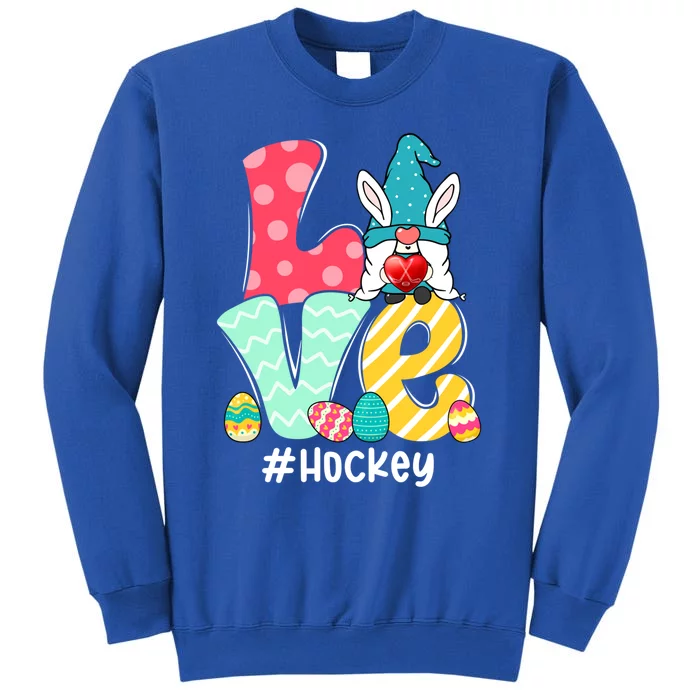 Cute Love Bunny Gnome Hockey Eggs Hunting Easter Day Gift Sweatshirt