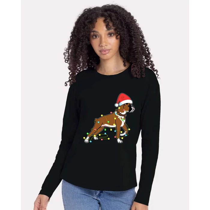 Christmas Lights Boxer Dog Lover Funny Gift Cool Gift Womens Cotton Relaxed Long Sleeve T-Shirt