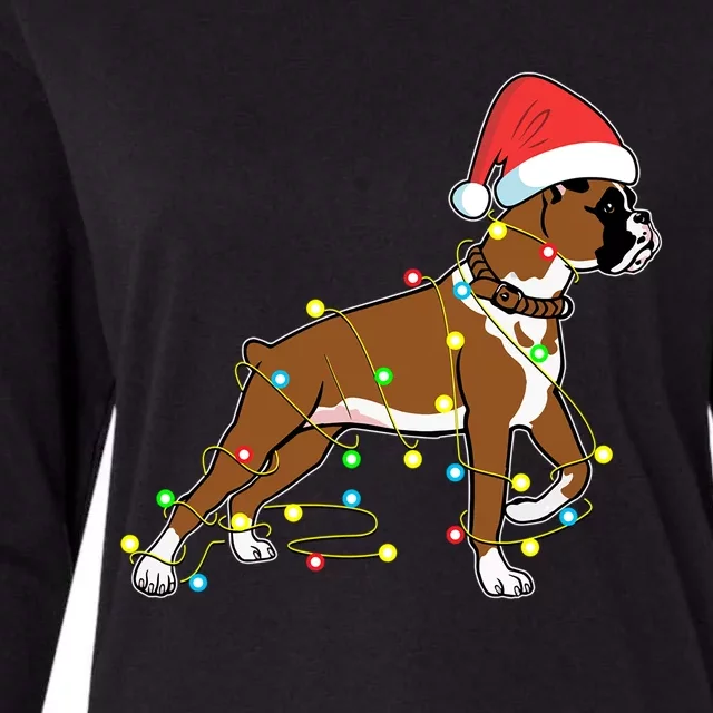 Christmas Lights Boxer Dog Lover Funny Gift Cool Gift Womens Cotton Relaxed Long Sleeve T-Shirt