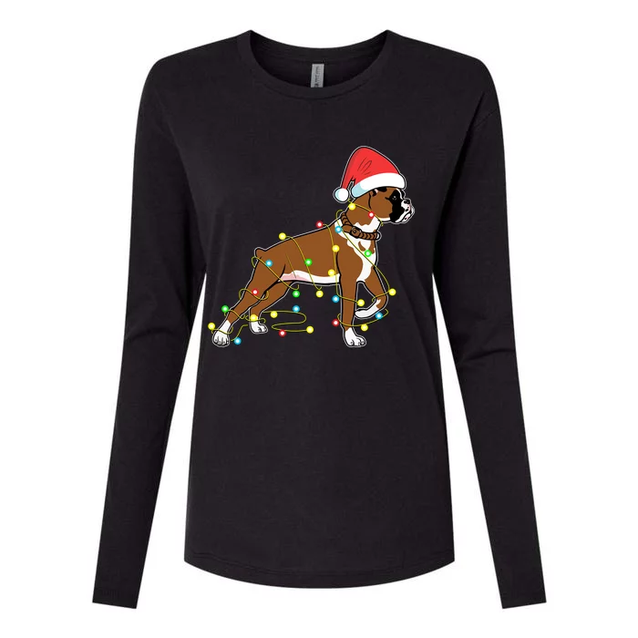 Christmas Lights Boxer Dog Lover Funny Gift Cool Gift Womens Cotton Relaxed Long Sleeve T-Shirt