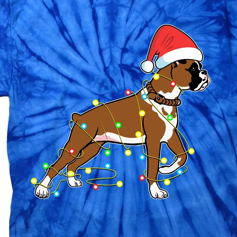 Christmas Lights Boxer Dog Lover Funny Gift Cool Gift Tie-Dye T-Shirt