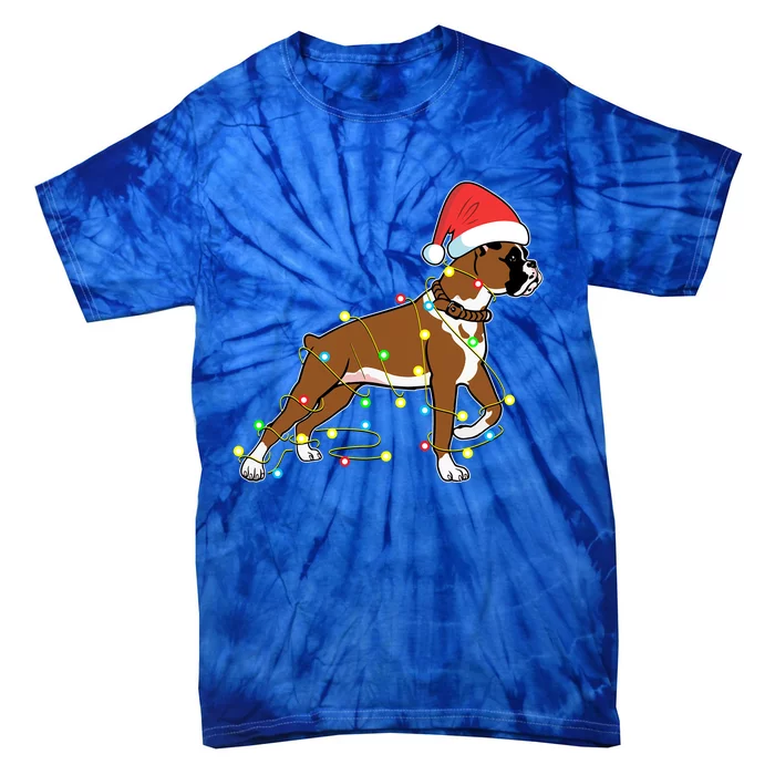 Christmas Lights Boxer Dog Lover Funny Gift Cool Gift Tie-Dye T-Shirt