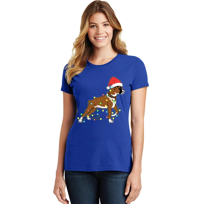 Christmas Lights Boxer Dog Lover Funny Gift Cool Gift Women's T-Shirt