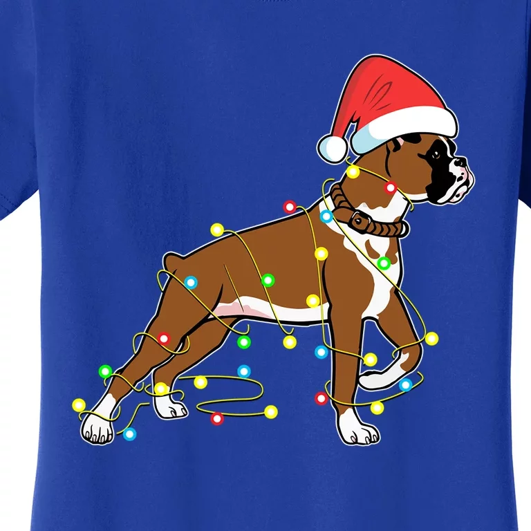 Christmas Lights Boxer Dog Lover Funny Gift Cool Gift Women's T-Shirt