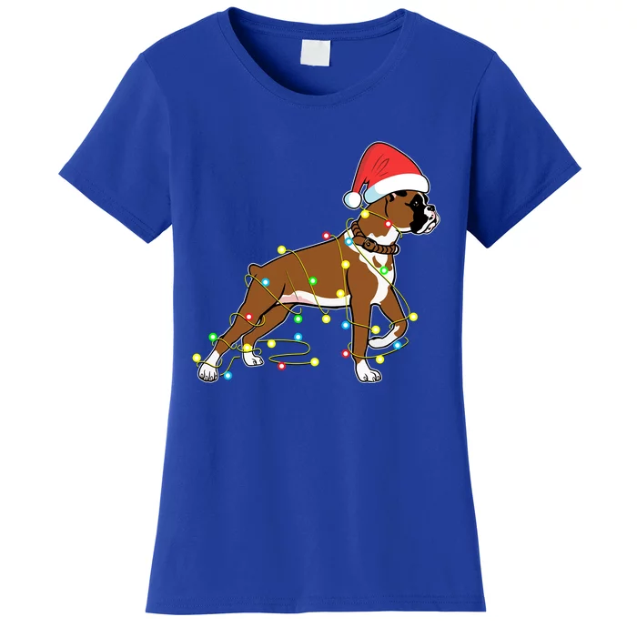 Christmas Lights Boxer Dog Lover Funny Gift Cool Gift Women's T-Shirt