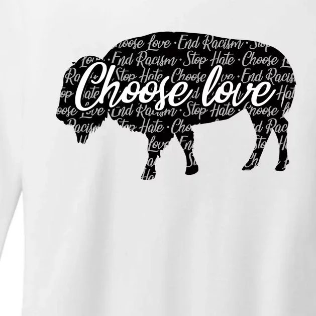 Choose Love Buffalo Womens CVC Long Sleeve Shirt