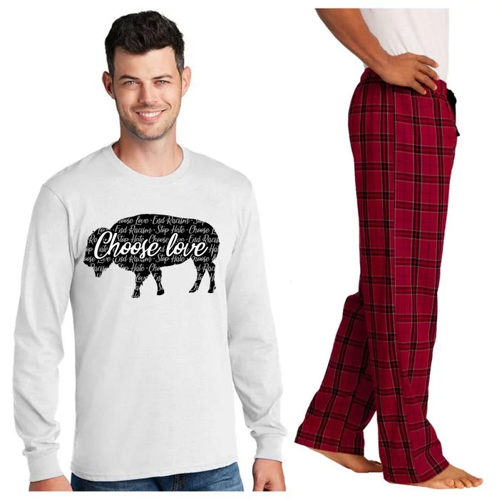 Choose Love Buffalo Long Sleeve Pajama Set