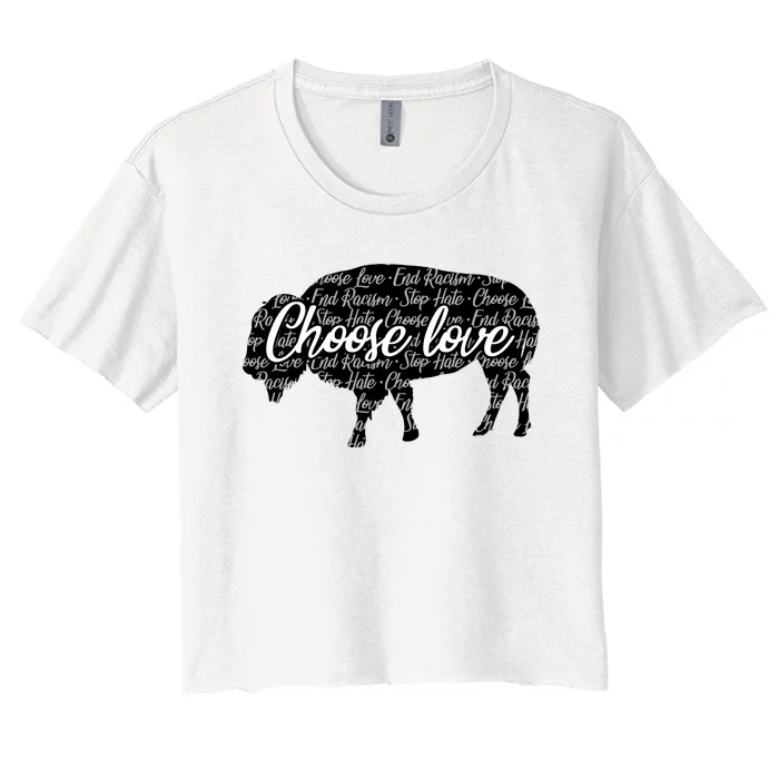 Choose Love Buffalo Women's Crop Top Tee