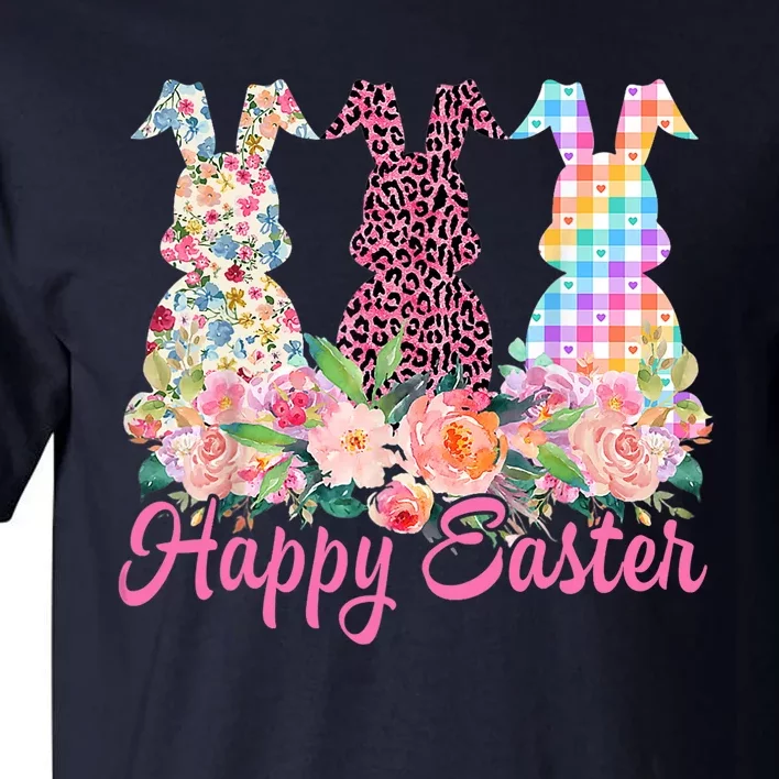 Cute Leopard Bunny Spring Hunt Eggs Rabbit Happy Easter Day Tall T-Shirt