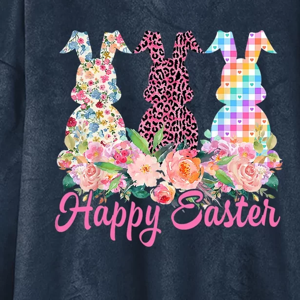 Cute Leopard Bunny Spring Hunt Eggs Rabbit Happy Easter Day Hooded Wearable Blanket