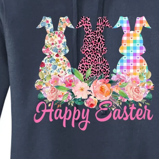 Cute Leopard Bunny Spring Hunt Eggs Rabbit Happy Easter Day Women's Pullover Hoodie