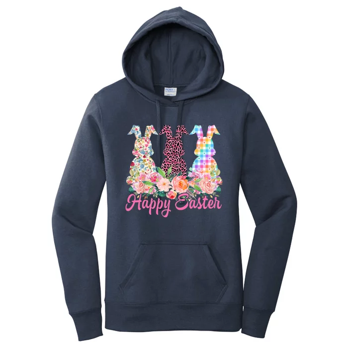 Cute Leopard Bunny Spring Hunt Eggs Rabbit Happy Easter Day Women's Pullover Hoodie