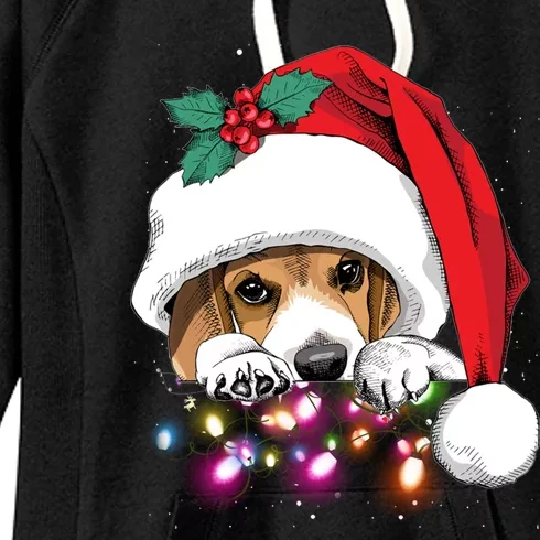 Christmas Lights Beagle Funny Dog Xmas Cool Gift Women's Fleece Hoodie