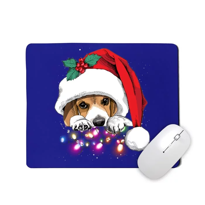 Christmas Lights Beagle Funny Dog Xmas Cool Gift Mousepad