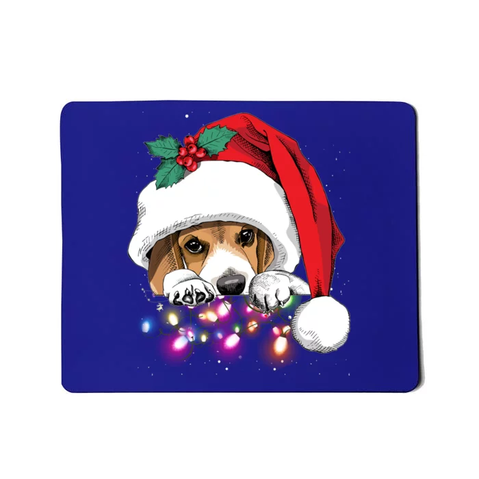 Christmas Lights Beagle Funny Dog Xmas Cool Gift Mousepad