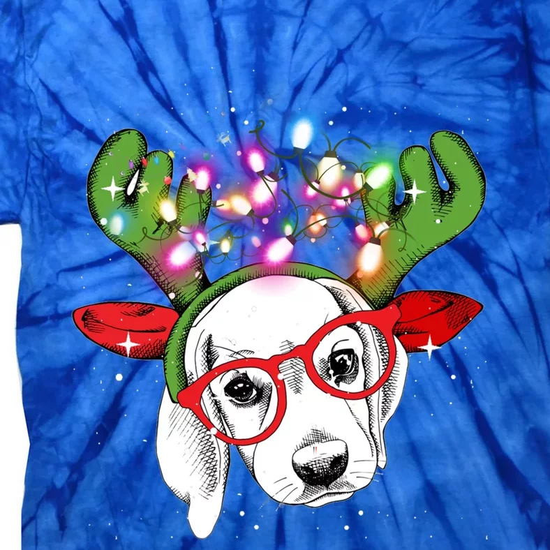 Christmas Lights Beagle Funny Xmas Funny Gift Tie-Dye T-Shirt