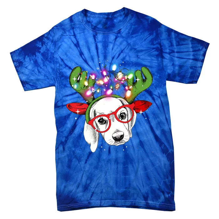 Christmas Lights Beagle Funny Xmas Funny Gift Tie-Dye T-Shirt