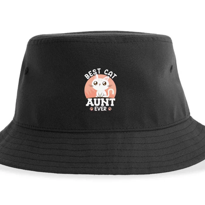 Cats Love Best cat aunt ever family aunt Sustainable Bucket Hat