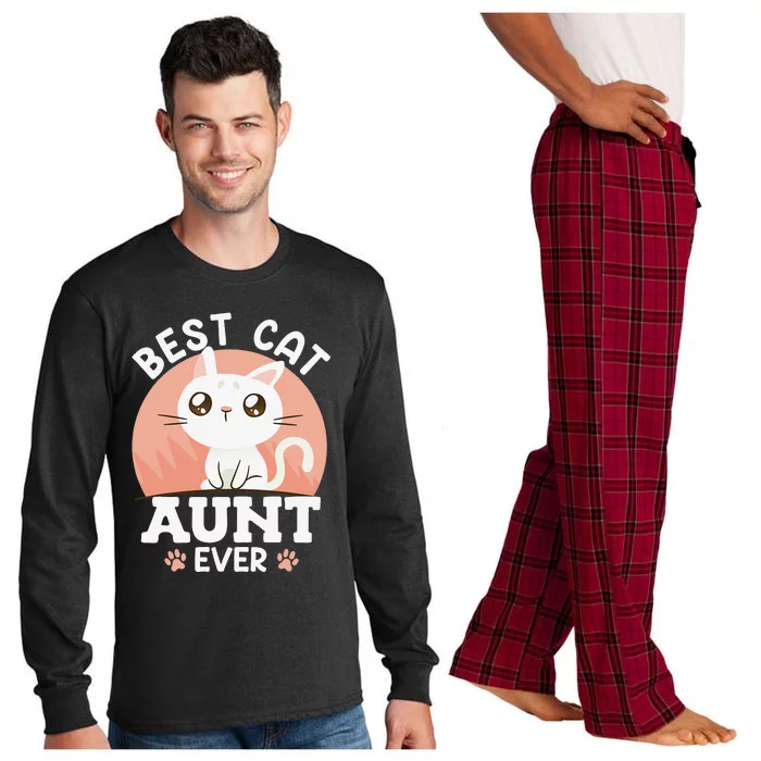 Cats Love Best cat aunt ever family aunt Long Sleeve Pajama Set