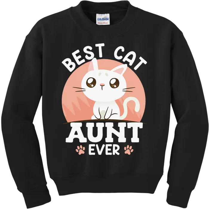 Cats Love Best cat aunt ever family aunt Kids Sweatshirt