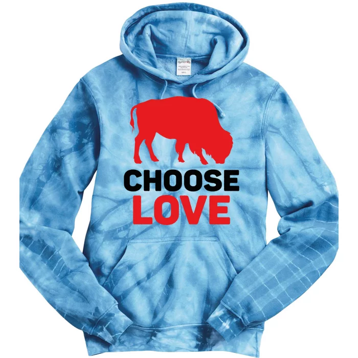 Choose Love Buffalo Gift Tie Dye Hoodie