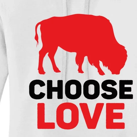 Choose Love Buffalo Gift Women's Pullover Hoodie