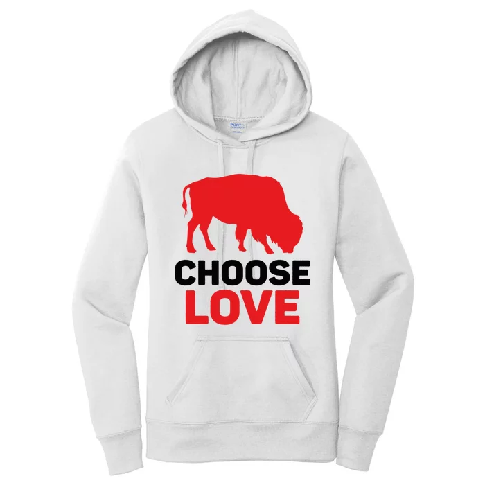 Choose Love Buffalo Gift Women's Pullover Hoodie