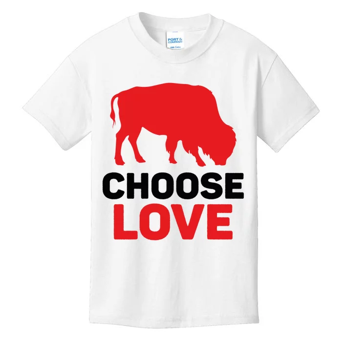 Choose Love Buffalo Gift Kids T-Shirt