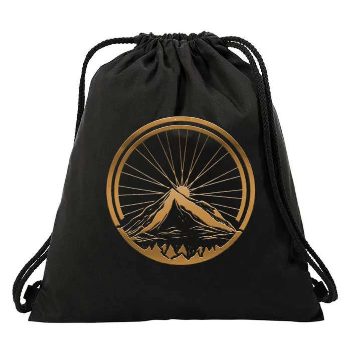 Cycling Lover Bicycle Wheel Design Mountain Bike Tour Cycle Drawstring Bag