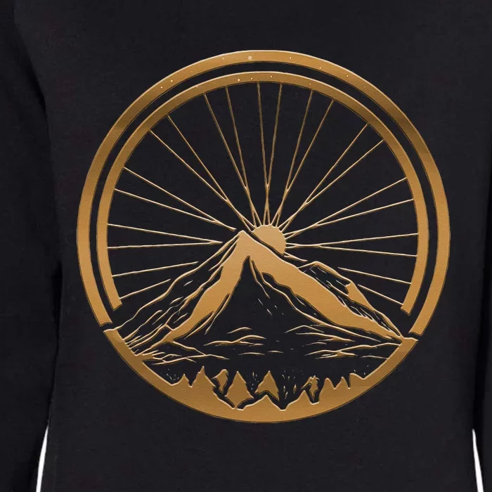 Cycling Lover Bicycle Wheel Design Mountain Bike Tour Cycle Womens California Wash Sweatshirt