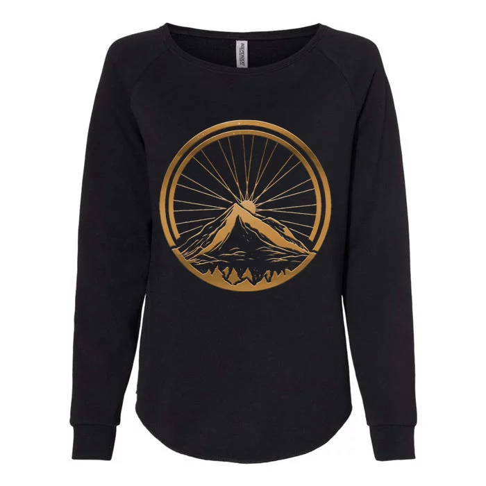 Cycling Lover Bicycle Wheel Design Mountain Bike Tour Cycle Womens California Wash Sweatshirt