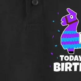 Cute Llama Birthday Party Celebration Dry Zone Grid Performance Polo