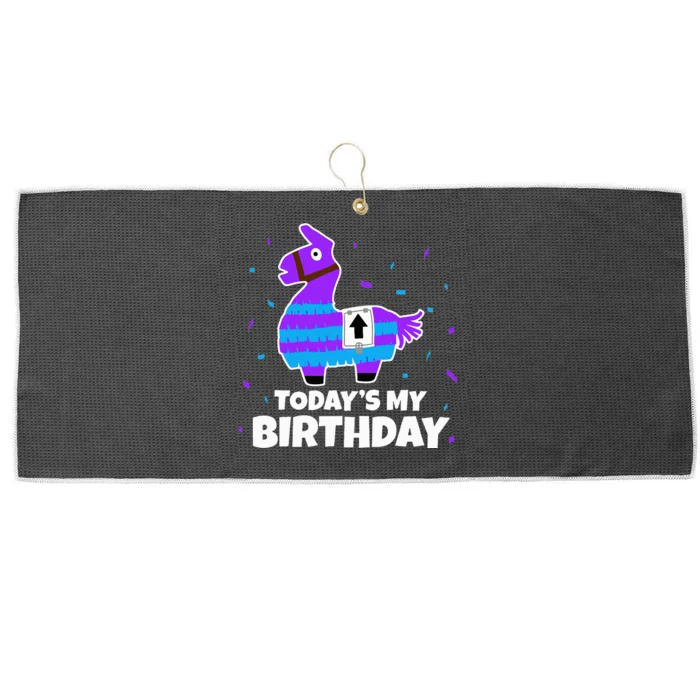 Cute Llama Birthday Party Celebration Large Microfiber Waffle Golf Towel