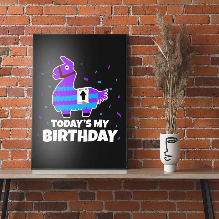 Cute Llama Birthday Party Celebration Poster