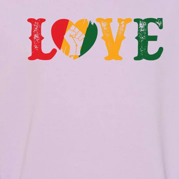 Cute LOVE Black History Month Strong African Girl Garment-Dyed Sweatshirt