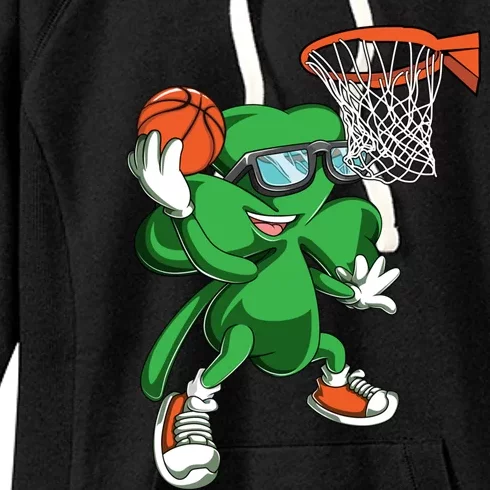 Clover Leprechaun Basketball Dunk St Patricks Day Sport Cool Gift Women's Fleece Hoodie