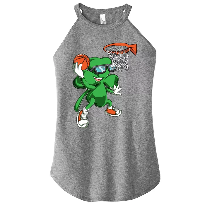 Clover Leprechaun Basketball Dunk St Patricks Day Sport Cool Gift Women’s Perfect Tri Rocker Tank