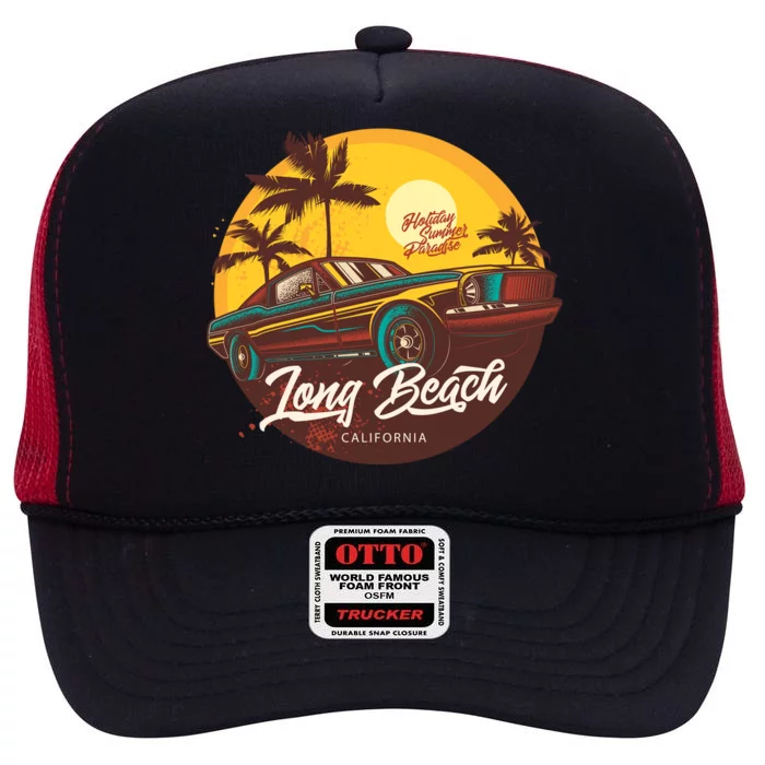 California Long Beach High Crown Mesh Trucker Hat