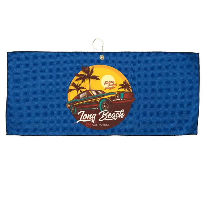 California Long Beach Large Microfiber Waffle Golf Towel